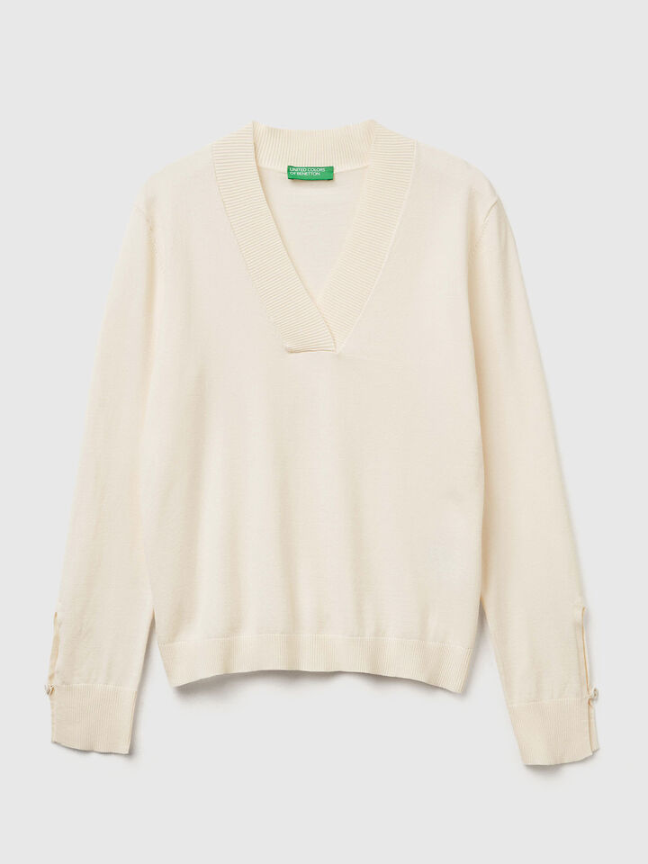 V NECK SWEATER L/S Mujer image number 5